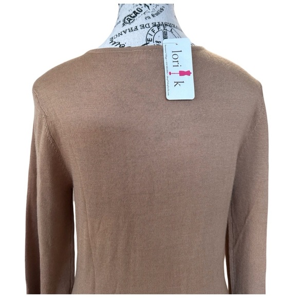 Yansi Fugel Women’s Crew Neck Sweater. Camel (Tan). Medium - Picture 8 of 9